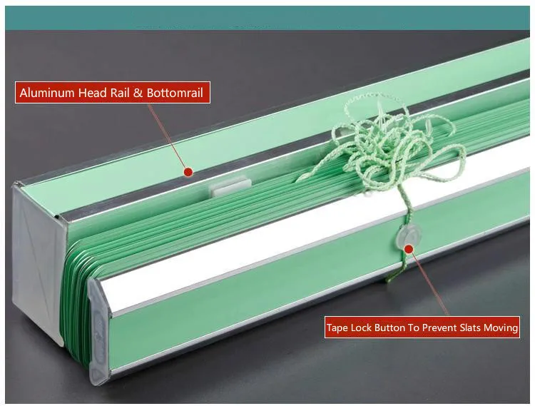 35 мм алюминиевые венецианские жалюзи контроль шнура с алюминиевым Рельсом горизонтальные жалюзи