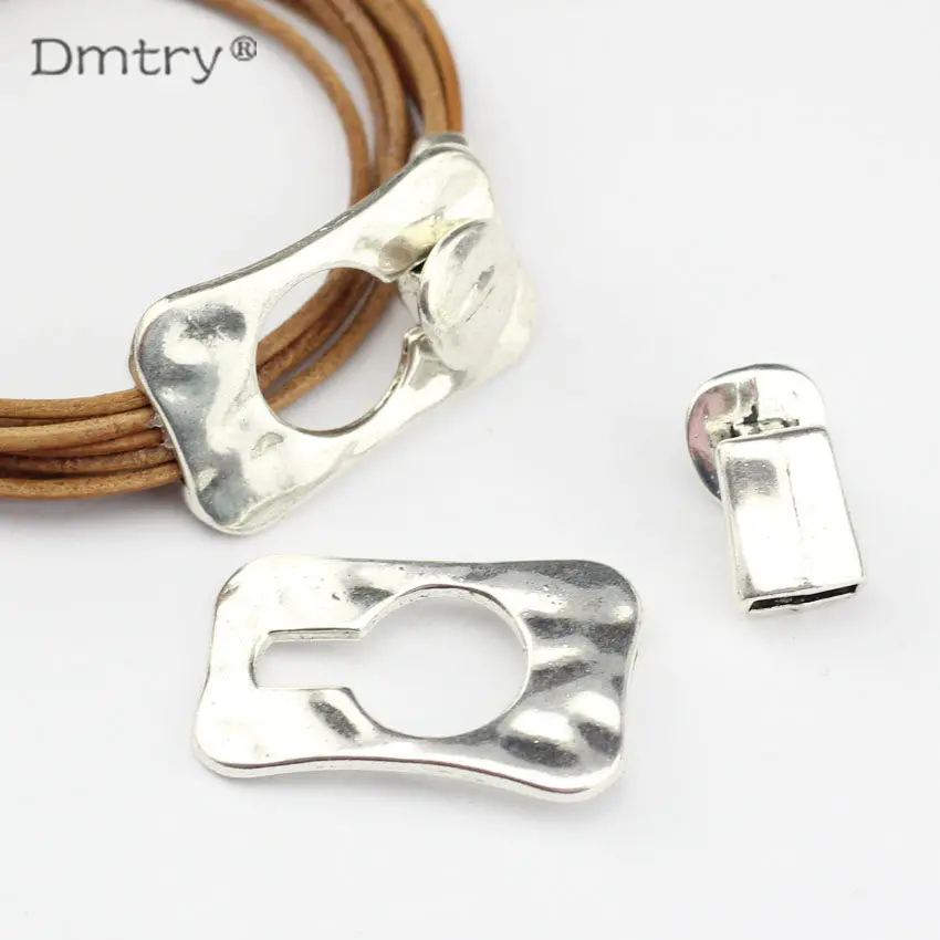 

Dmtry 3set Vintage Antique Silver Plated Leather Bracelets Clasp End Cap Connectors For Jewelry Making Accessory Materials C0004