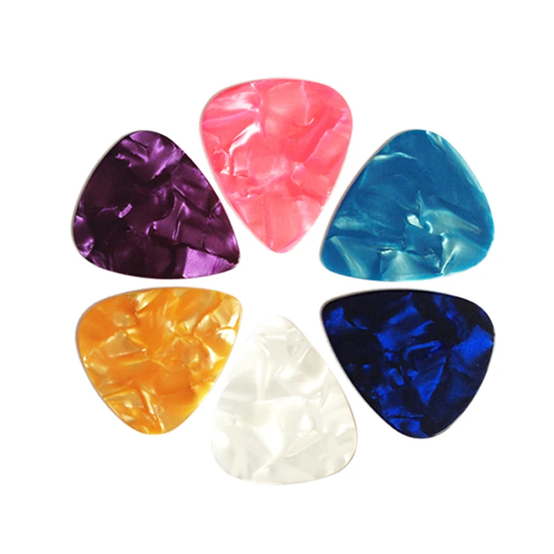 

Marbled pearl celluloid blank guitar pick plectrum with random mixing various colors