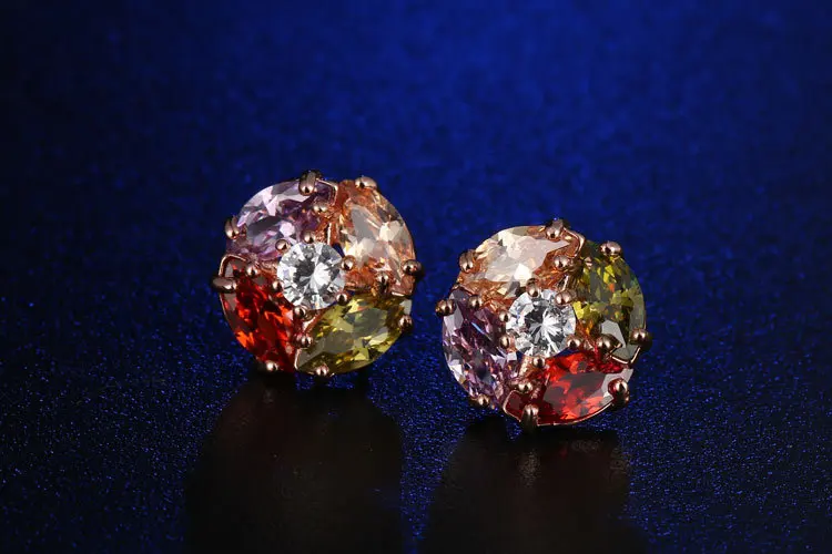 Новинка 2019 года Красочные Кристалл Циркон Серьги Европа кристаллы от Swarovski Свадебные для женщин подарок ювелирные украшения