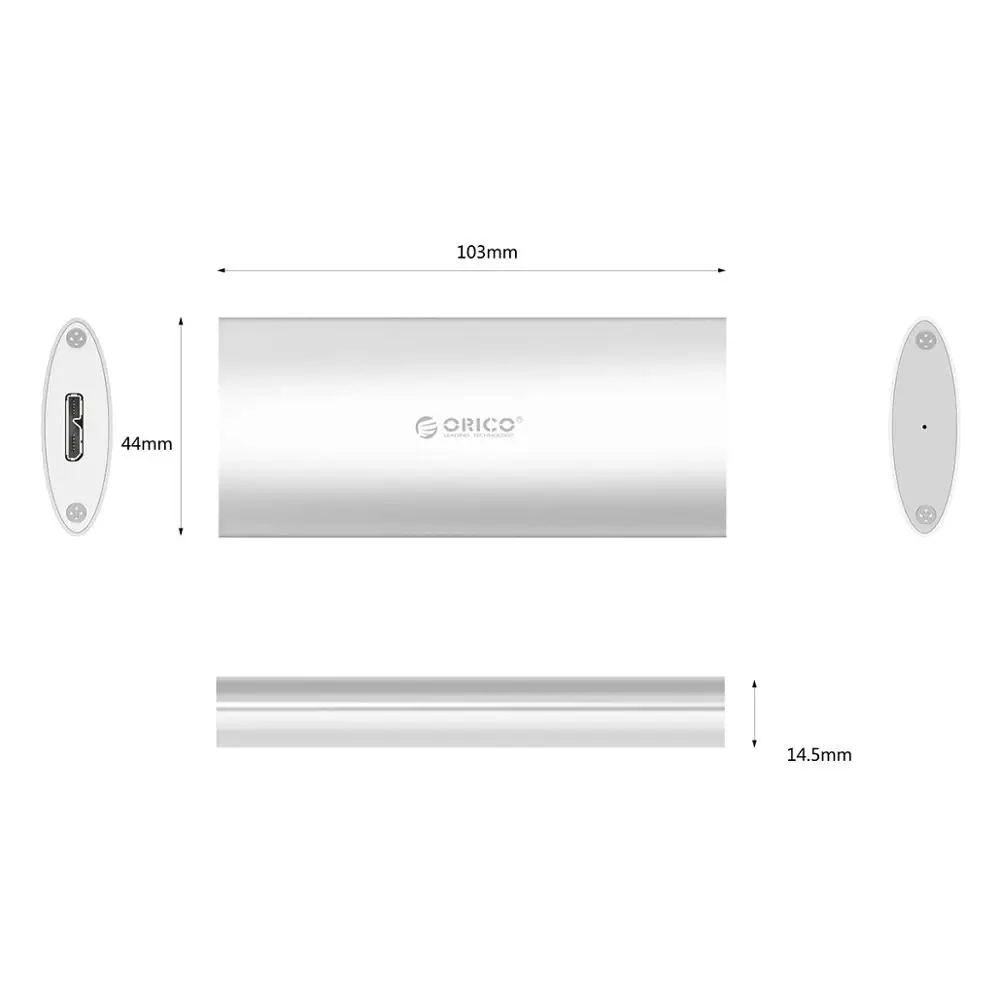 ORICO M.2 к USB3.1 type-C USB3.0 SSD корпус адаптер конвертер карт внешний алюминиевый SSD чехол для 2230/2242/2260/2280 - Цвет: USB 3.0