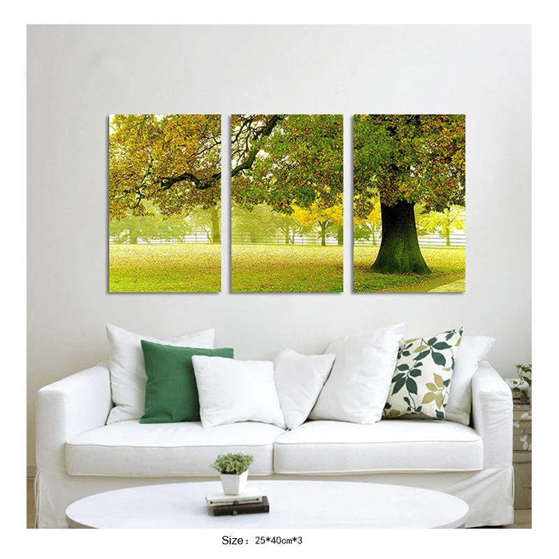 Wholesale 3 Pieces Canvas Painting Beautiful Tree Art Pictures For Home Decoration in Painting