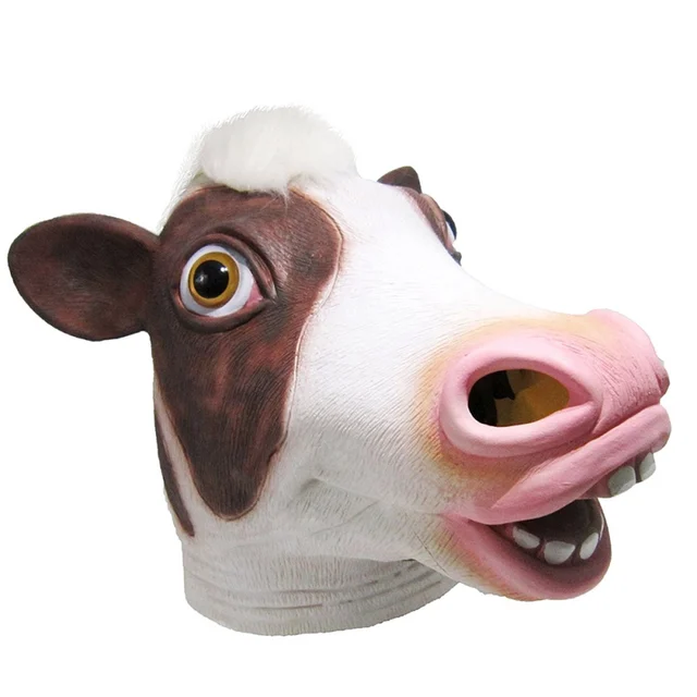 mask latex deluxe novelty halloween costume party squirrel female cow animal head mask