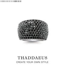 Черное коктейльное кольцо, Томас Стиль Мода хорошее украшение для женщин и мужчин, Весна Ts подарок в 925 пробы серебро, Супер предложения