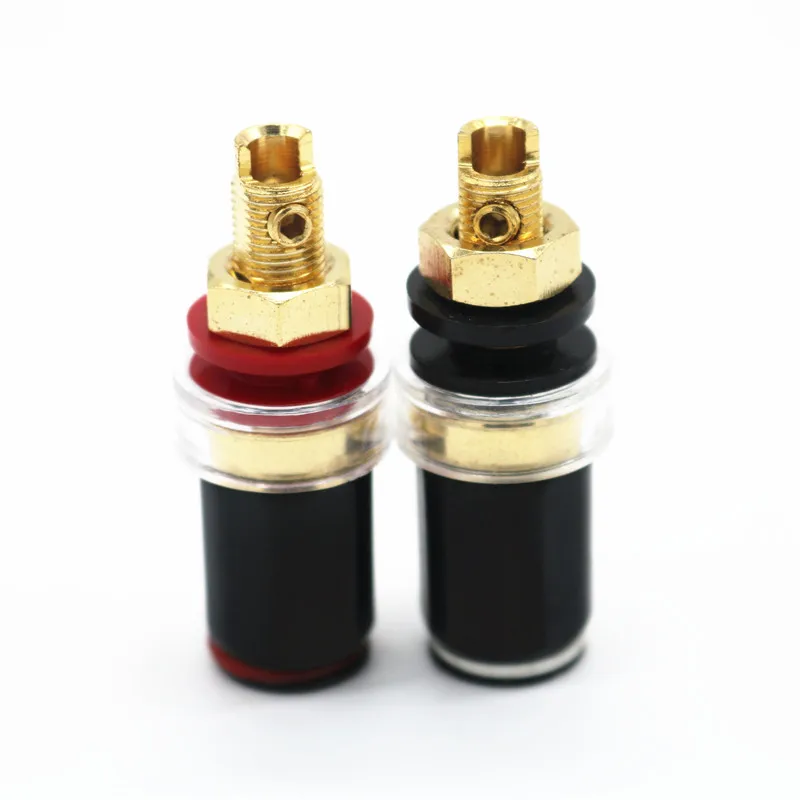 

Hifi 4pcs speaker copper socket audio speaker connector amplifier terminal binding Post banana plug socket connector