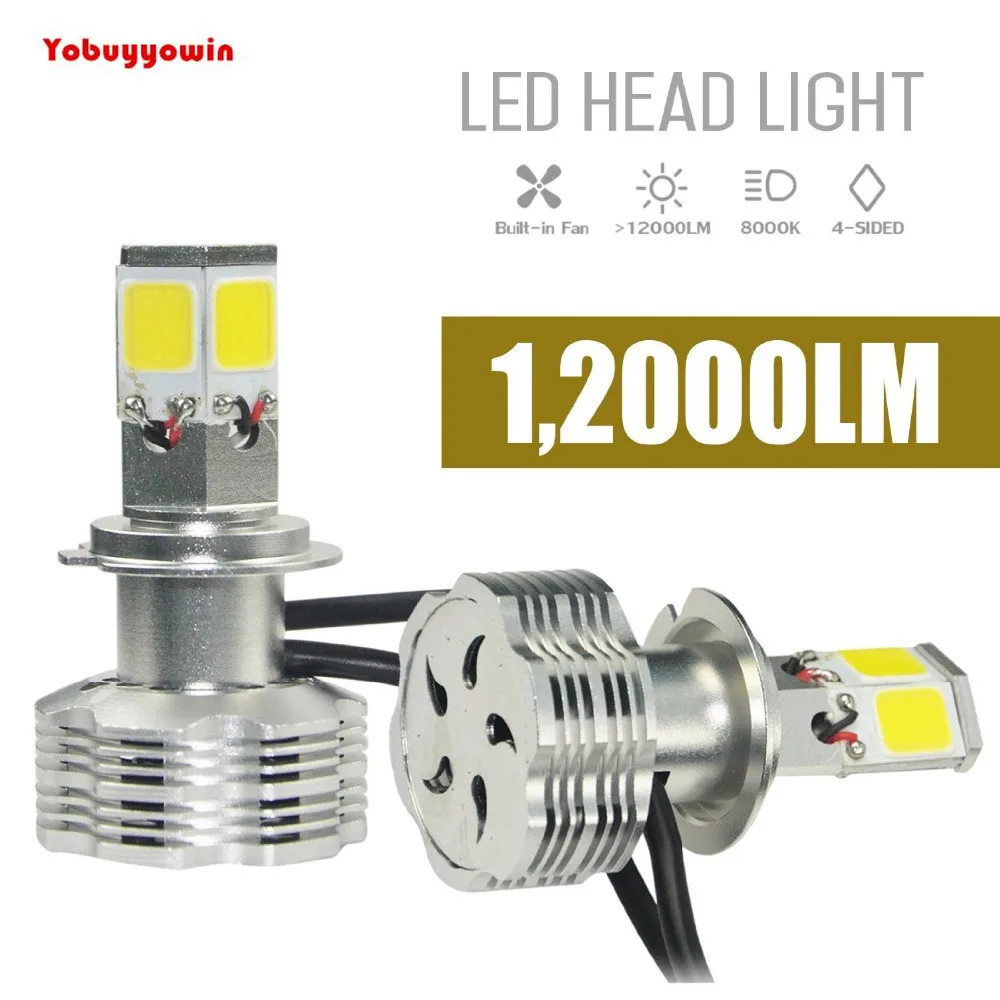 PX26D H7 автомобиля 110W 12000Lm 6000K белый светодиодный головной светильник лампы 4