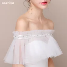 Favordear сексуальный вырез «сердечко» Свадебная накидка шаль меховая накидка на плечи болера шарф плиссированная юбка из тюля свадебная накидка s Задняя блуза со шнуровкой femme