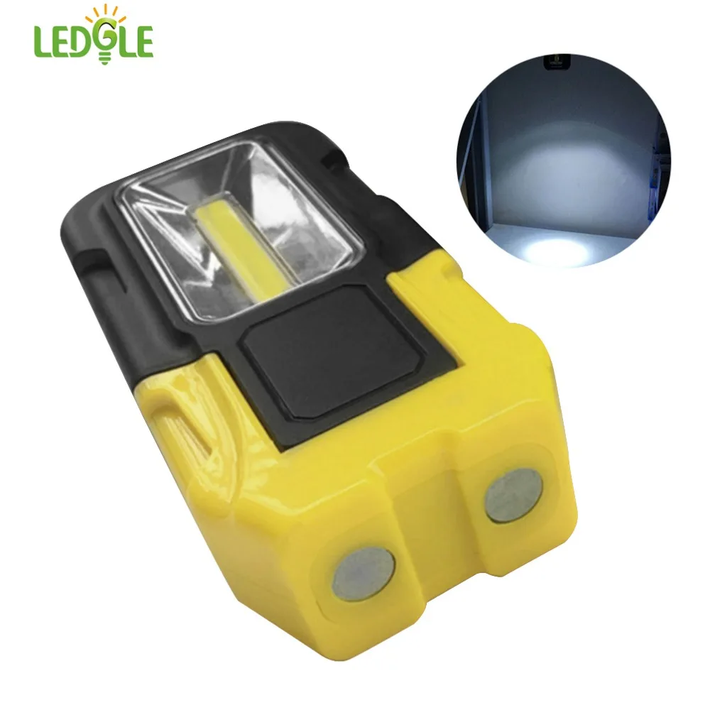 

LEDGLE ABS 3W Bright COB Flashlight Battery Powered LED Torch Lamp Portable COB Work Lights MINI Flashlight White Light 2 Modes