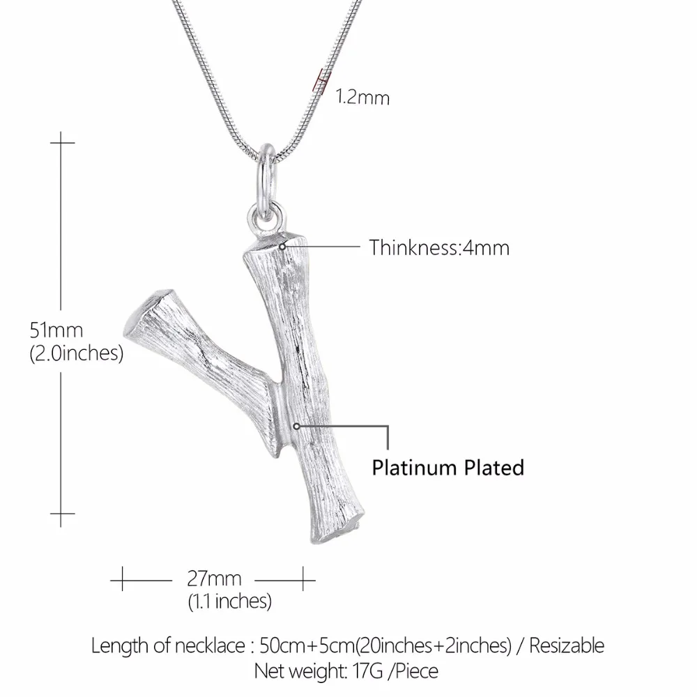 Начальная буква Y ожерелье-цепь золотые ювелирные украшения с надписями эффектный персональный подарок для женщин большой бамбук письмо Шарм P9098