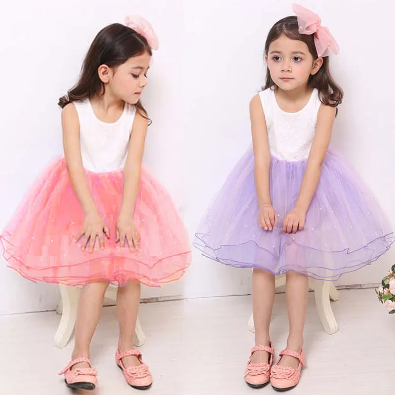 

Girls Lace Dress Sleeveless Princess Dresses Tutu for summer 9100