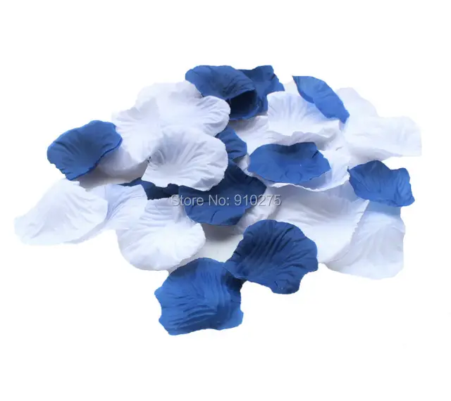 600pcs Mixed Royal Blue White Silk Rose Petals Table Confetti 600pcs Mixed Royal Blue White Silk Rose Petals Table Confetti Wedding Centerpieces Party Bridal Shower