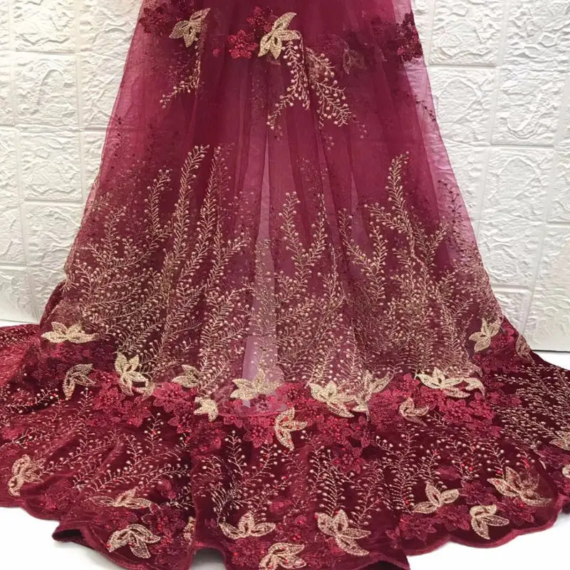 African lace fabric high quality French Stones embroidery tulle For wedding Dress | Дом и сад