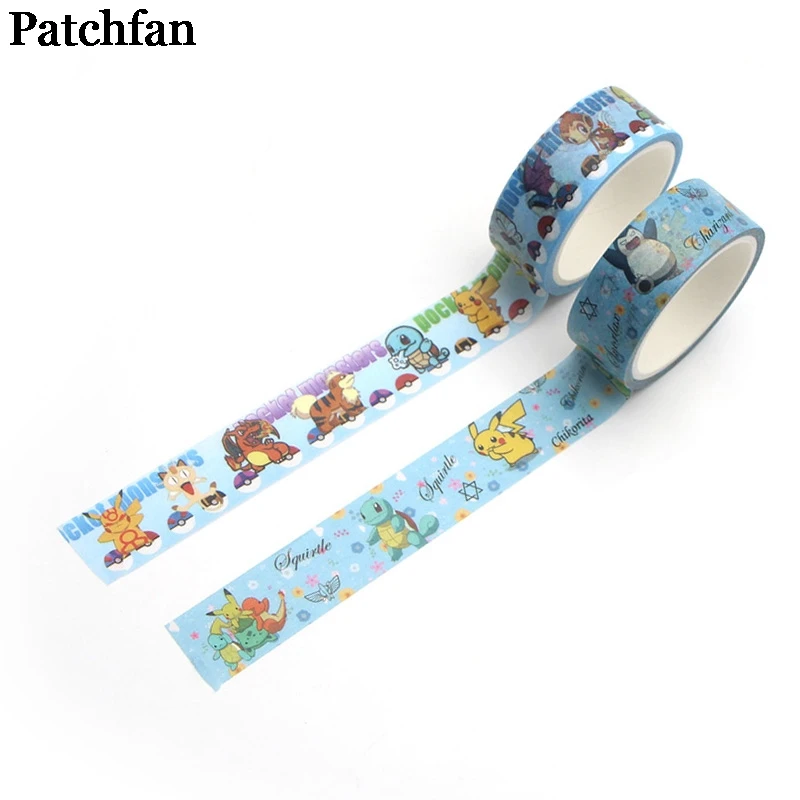 

Patchfan Pocket monsters cosplay decorations 90s DIY Scrapbooking kids Adhesive washi Masking Tape Printed Pattern sticker A2160