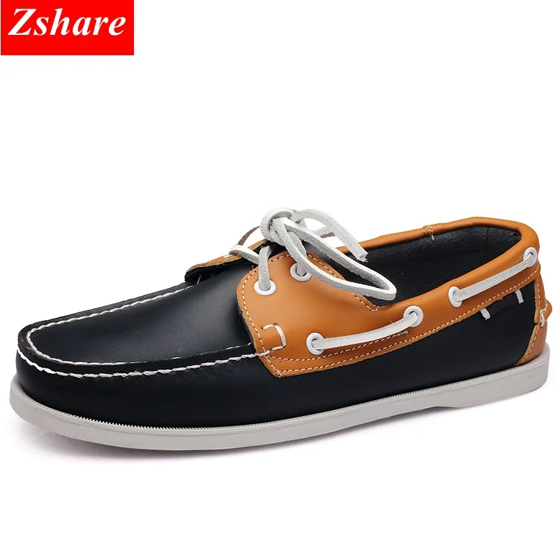 Genuine Leather Men Boat Shoes Luxury Brand Design Hand Sewing Slip On Mens Loafers Casual Driving Moccasins Business huismerk kopen in de aanbieding Genuine Leather Men Boat Shoes Luxury Brand Design Hand Sewing Slip On Mens Loafers Casual Driving Moccasins Business huismerk kopen in de aanbieding