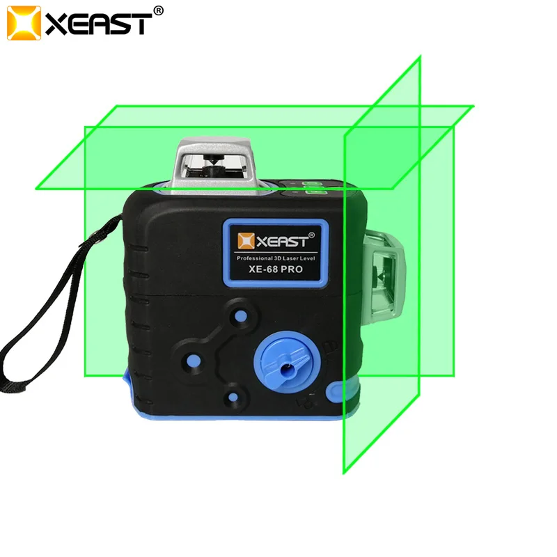 

XEAST XE-68G Pro 3D Laser Levels 12 Lines Cross Level Self Leveling Outdoor 360 Rotary green Laser with Laser receiver
