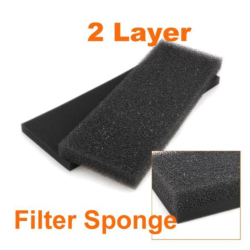 2 Layer Aquarium Fish Tank Replacement Reused Biochemical Filter Cotton Sponge Filter Foam Pads Filter Media 1pcs