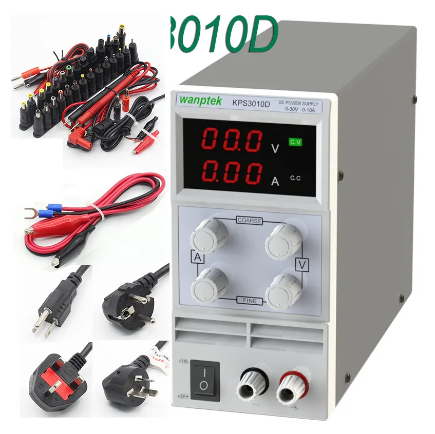 

KPS3010D Mini LED Digital Adjustable DC Power Supply ,0~30V 0~10A ,110V-220V, Switching Power Supply 0.1V/0.01A
