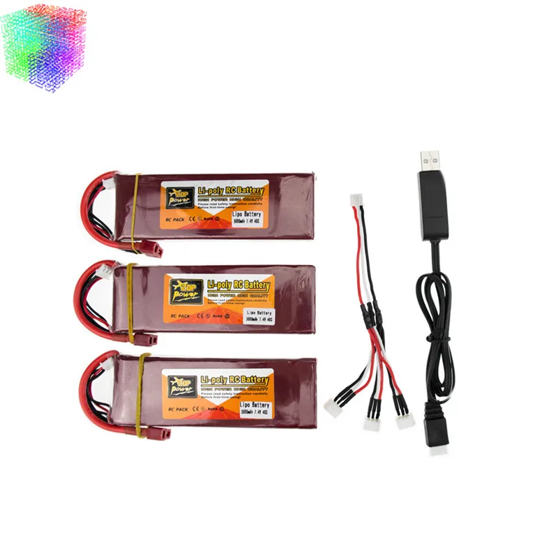 

Lipo battery 7.4V 5000mAh 40C ZOP Batteies T XT60 and USB charger suit for rc Quadcopter Airplane drone Spare Parts wholesale