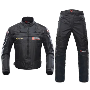 

DUHAN Windproof Motorcycle Racing Suit Protective Gear Armor Motorcycle Jacket+Motorcycle Pants Hip Protector Moto Clothing Set