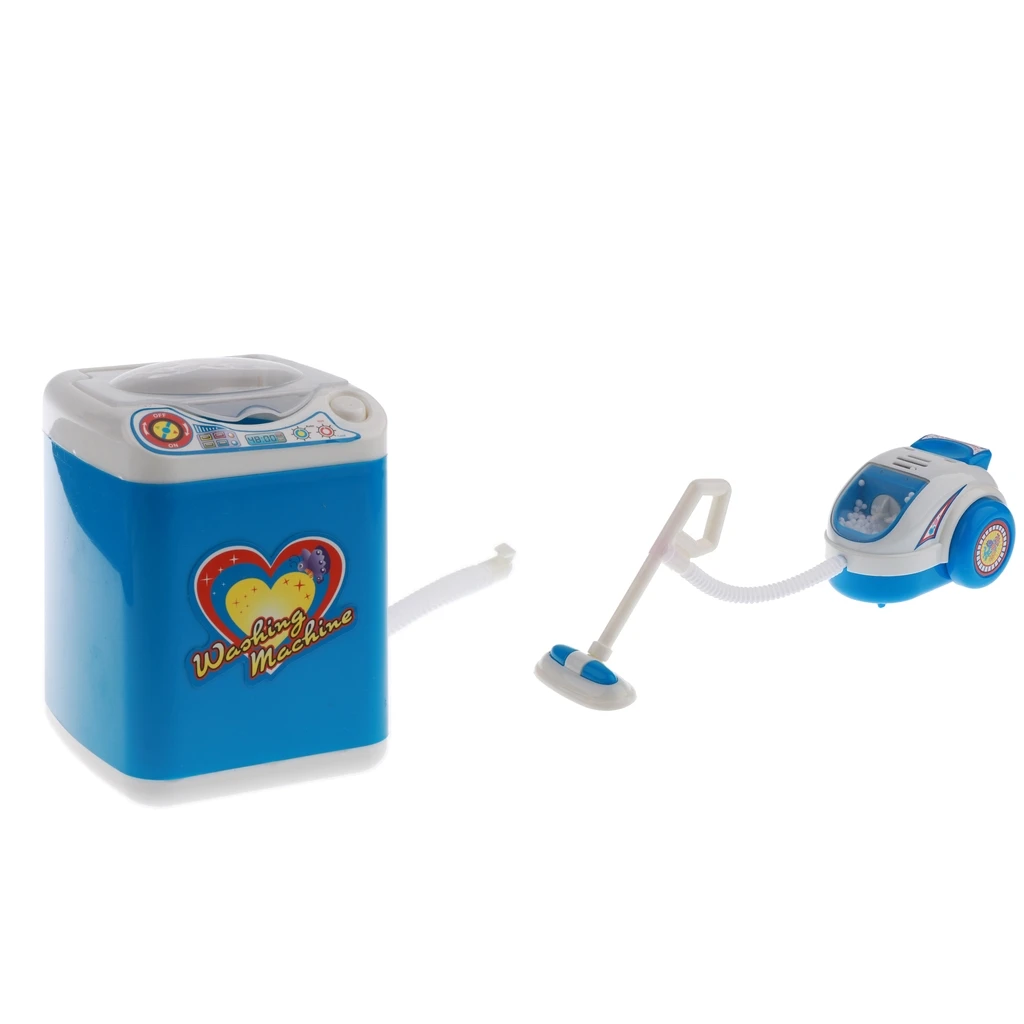 Simulation Home Appliances Housework Toys Set (Batteries Powered) Vacuum Cleaner & Washing Machine
