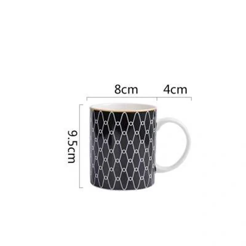 Простая Современная абстракция Геометрическая керамическая кружка офисная кофейная чашка Европейский стиль чашка для любителей завтрака детская чашка для молока X1602 - Цвет: Шоколад
