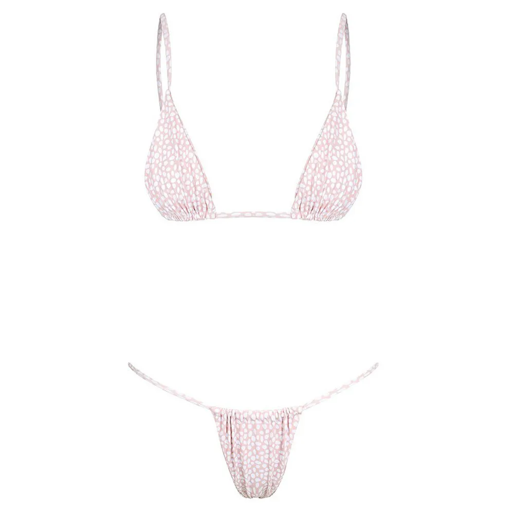 bikinis 2018 mujer push up bikini tangahree-point sling wave dot leaf print bikini #YL
