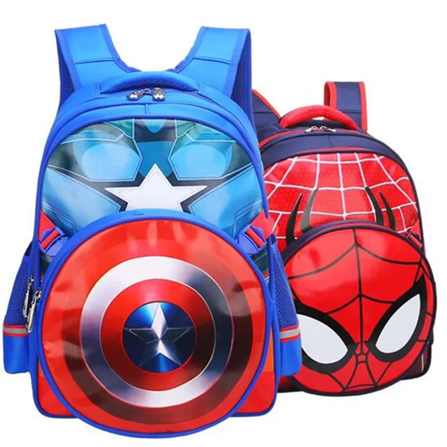 2pcs Spiderman Backpack For Boys 3d Print Captain America School Bag 2pcs Spiderman Backpack For Boys 3d Print Captain America School Bag Children Book Kids Satchel