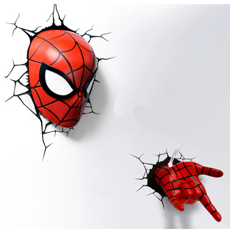 3d lamp led gradient night light lampara superhero man figure spider man creative festival kid birthday 22cm
