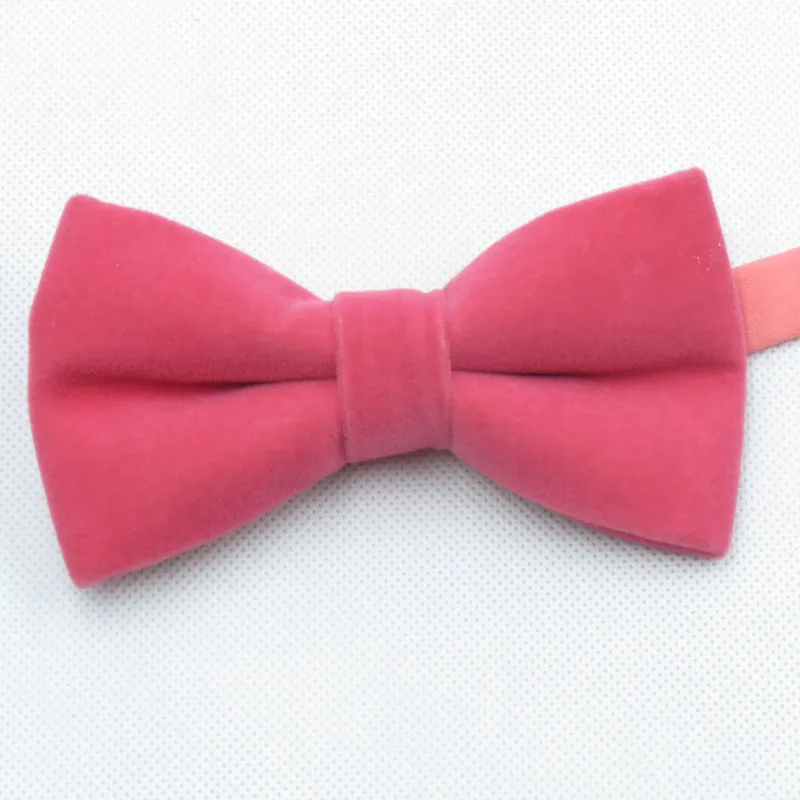 Много цветов можно выбрать для мужских галстуков, однотонное бархатное бантик для модных взрослых качественный галстук-бабочка - Цвет: dark pink