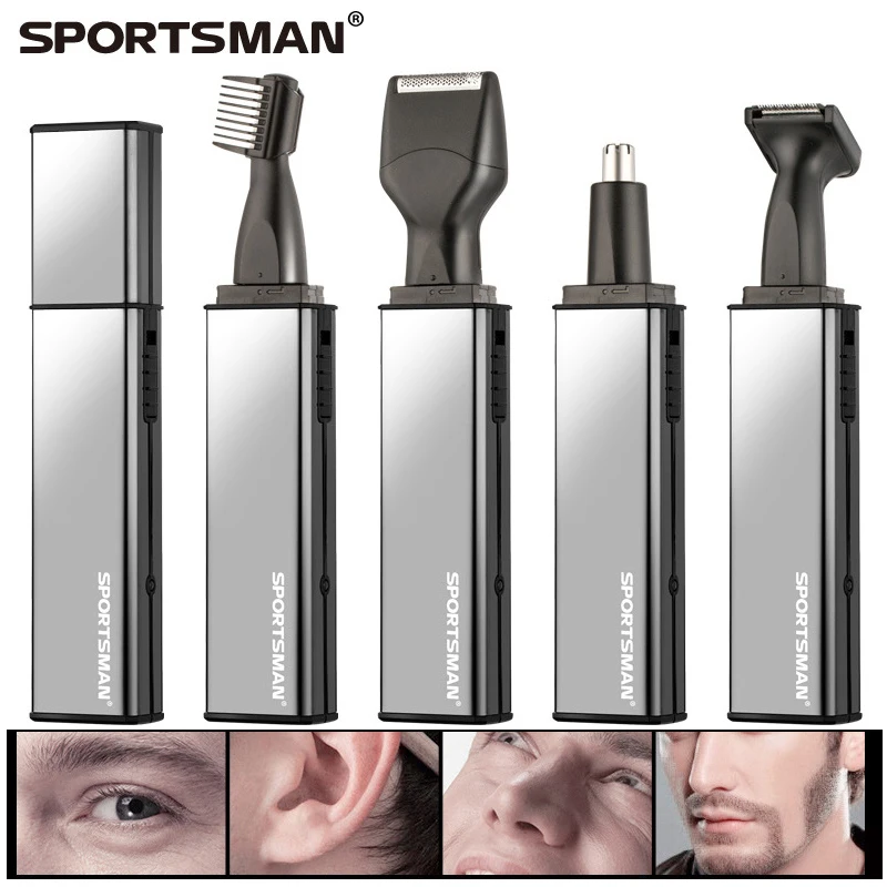 Sportsman 4 in 1 Electric Nose Hair Trimmer Rechargeable Nose Trimmer for Men Trimers Sideburns Hair Cutter Eyebrow