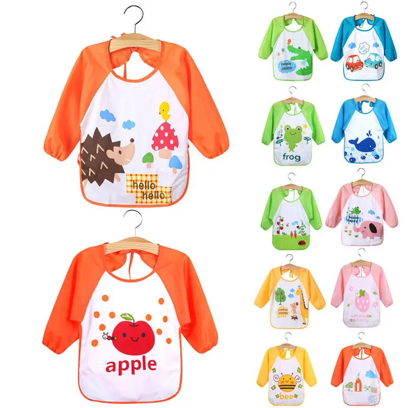 Emmababy мультфильм милый Для детей Детские Водонепроницаемый с длинным рукавом Self нагрудник для кормления фартук 3