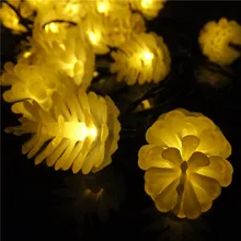 Многоцветный 4,8 м 20 светодиодный солнечный сосновый конусная струна для рождественской вечеринки Свадебные садовые уличные украшения