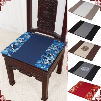 

Chinese Patchwork Office Chair Seat Cushion Pad High End Cotton Linen Cushion Seat Car Reusable Cloth Mat