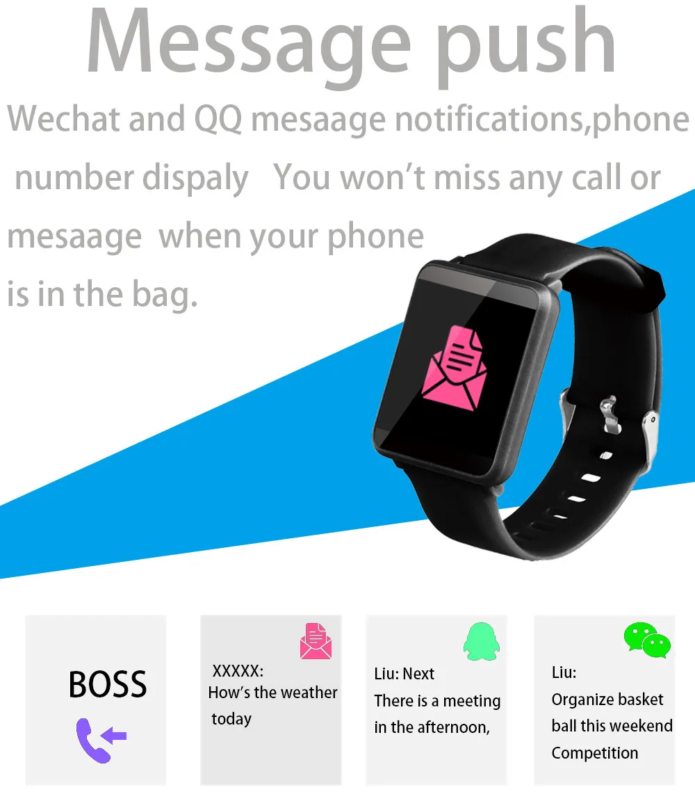 Сталь туфли с ремешком и пряжкой большой экран smart watch Спорт Фитнес сердечный ритм
