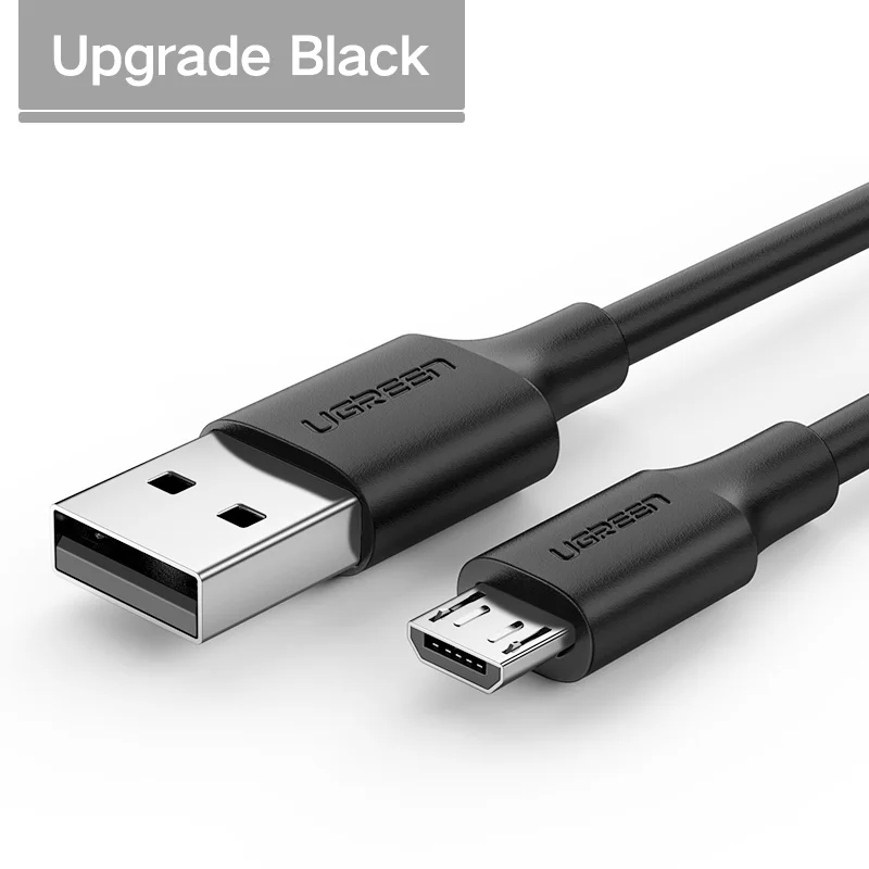 Ugreen usb type-C кабель для samsung Galaxy S10 S9 Plus 2 в 1 быстрая зарядка Micro USB кабель для Xiaomi Tablet Android USB кабель - Цвет: Micro USB PVC Black