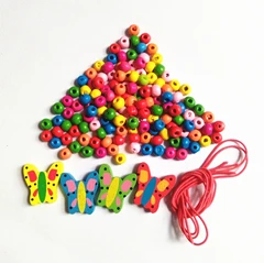 

12 pack /lot DIY Accessories Beads Multicolor Wooden Beadst For Children Necklace Bracelet Crafts For Jewelry Making Toys Gif