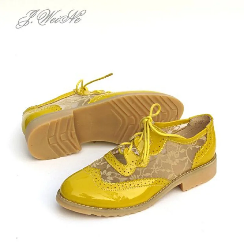

2015 Genuine leather vintage women's oxfords brockden british style shoes fashion shoes preppystyle gauze cutout flat heel shoes