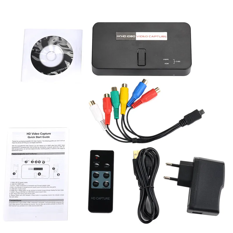 

HD Video Game Capture 1080P HD / YPbPr Recorder into USB Disk SD Card for DVD PS3 Set-top Box Component or Composite