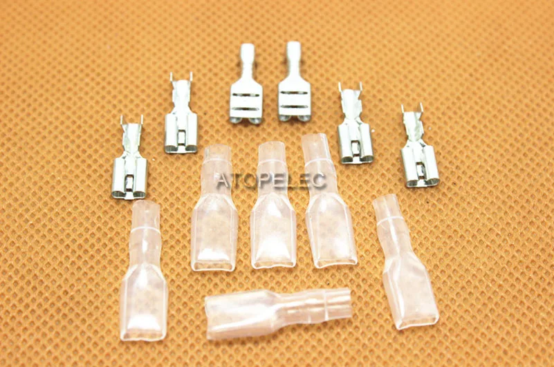 

1 Set 4.8mm Wiring Crimp Terminal Female Spade Connector + Insulation Sheath Case
