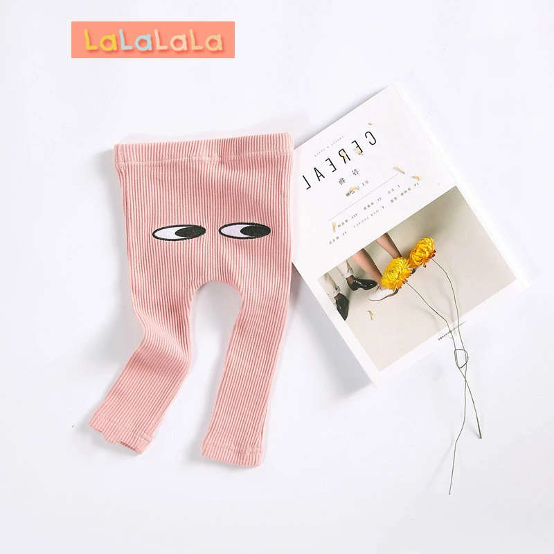 

Baby Girls leggings 2018 autumn new infant children cartoon eyes printed trousers children's slim thread children's pants