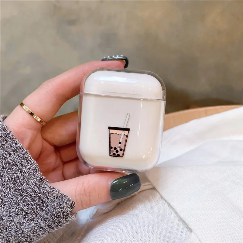 Чехол для Airpods с милым рисунком, Прозрачные Жесткие чехлы для AirPods, защитный чехол с мультяшным рисунком, Bluetooth, беспроводной чехол для наушников