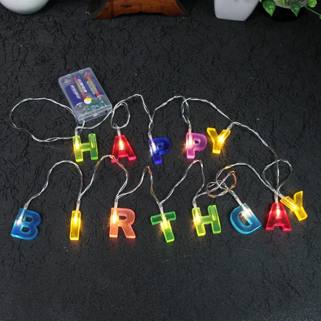 Letter Happy Birthday lamp LED String Lights Home kids Children boys