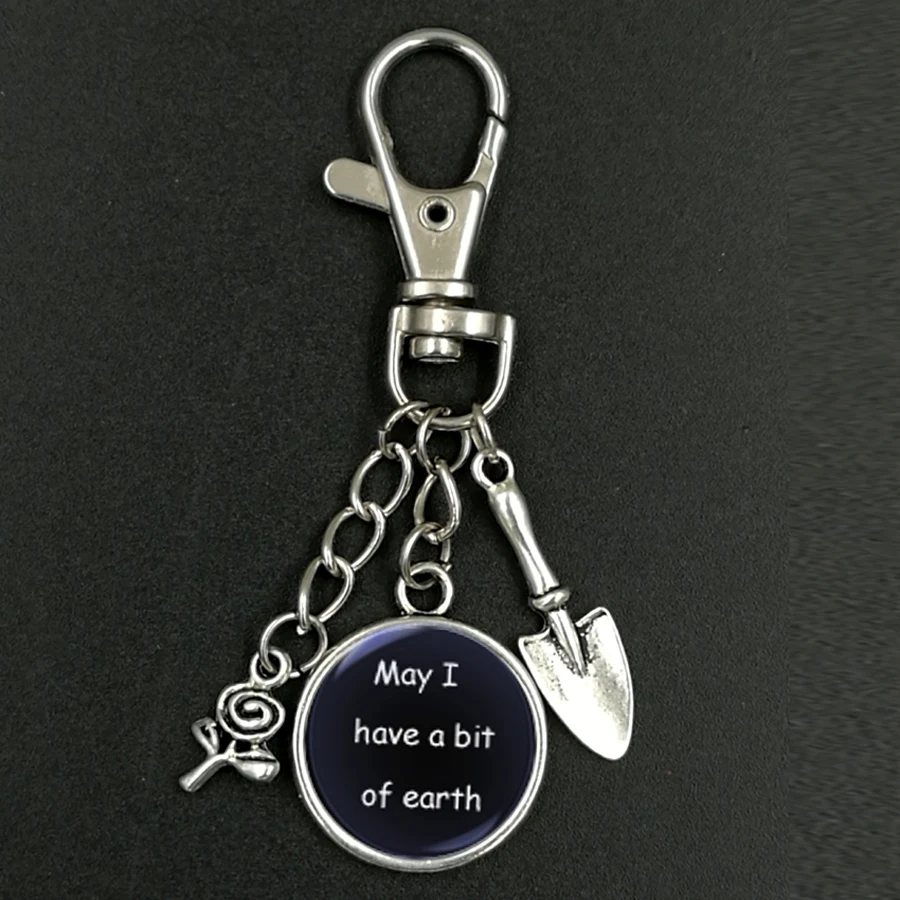 secret garden may i have a bit of earth KEYCHAIN ART DOME CAMEO spring shovel KC016 | Украшения и аксессуары