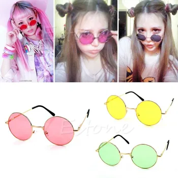 

Womens Retro Round Sunglasses Leaves Eyewear Mirrored Stainless Steel Lens 2018
