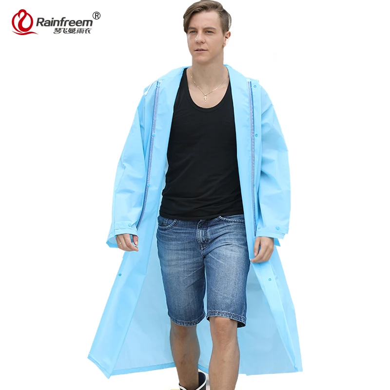 

Rainfreem New Design Foldable Backpack Position Light Weight Raincoat Women/Men Impermeable Plastic Transparent Rain Gear Poncho