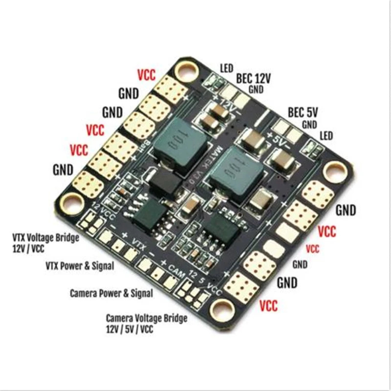 Плата распределения Matek Mini Power Hub V3 PDB BEC 5 в 12 В для квадрокоптера QAV210 QAV250 Racing FPV|bec