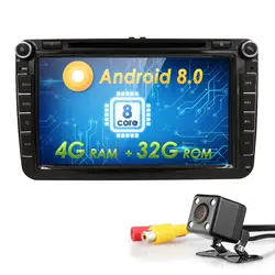 8 "2din GPS Авторадио Android 8.0 dvd-плеер автомобиля для VW Passat B6 b5 cc Skoda Octavia 2 3 polotiguan Гольф 5 Jetta сиденья t5vw Navi