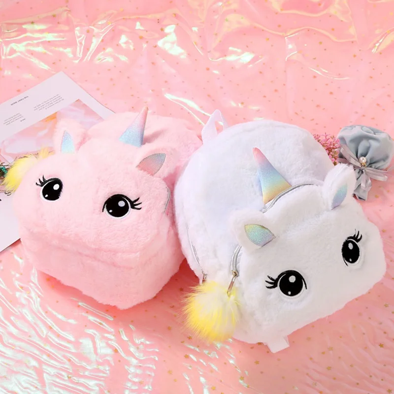 

Mini Unicorn Backpack Backpack For Women Faux Fur Small Bagpacks Hologram Leather Teenager Schoolbag Mochila Feminina