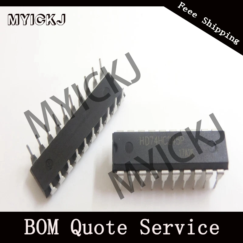 

5pcs HD74HC245P Octal Bus Transceivers (with 3-state outputs) 20DIP IC CHIP