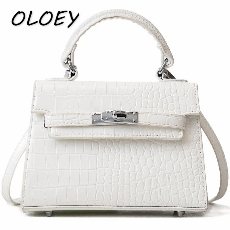 

Women Totes Mini Solid Rivet Lock Alligator Handbag Ladies Evening Clutch Shoulder Crossbody Messenger Bag for Women Gift#